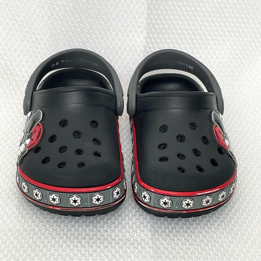 CROCS Kids Star Wars Empire Band Clogs Black/Red Sandals Shoes Infant size 6 - Picture 5 of 11